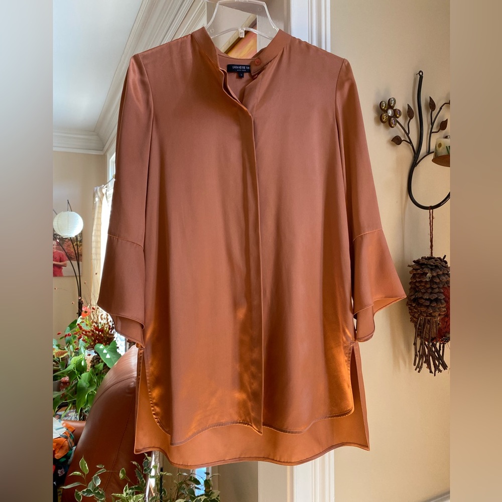 NWOT 100% silk button down shirt